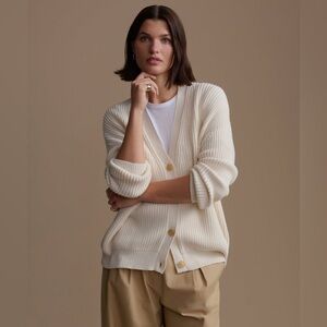Jenni Kayne Cotton Cocoon Cardigan in Ivory Size XXS